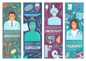 Urologist, surgeon, oncologist, therapist doctors vector