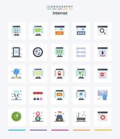 paquete de iconos planos de internet creativo 25 como internet. www. interfaz. sitio web. comunicaciones vector