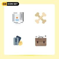 Flat Icon Pack of 4 Universal Symbols of card hand voucher lab referee Editable Vector Design Elements
