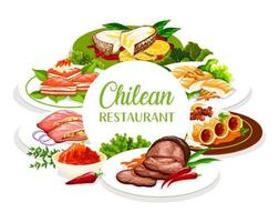 Chilean cuisine restaurant menu cover vector