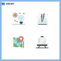 Pack of 4 Modern Flat Icons Signs and Symbols for Web Print Media such as artificial intelligence pin intelligence perfume google Editable Vector Design Elements