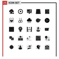 25 Universal Solid Glyph Signs Symbols of cabinet home hobbies way perspective Editable Vector Design Elements