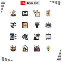 Universal Icon Symbols Group of 16 Modern Flat Color Filled Lines of pen design gesture toxic oil Editable Creative Vector Design Elements