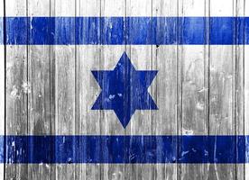 Flag of Israel on a textured background. Concept collage. photo