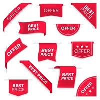 Best price tag banners or labels vector set