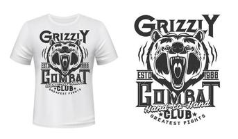 Angry bear mascot t-shirt print vector template