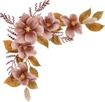 watercolor flower coner png