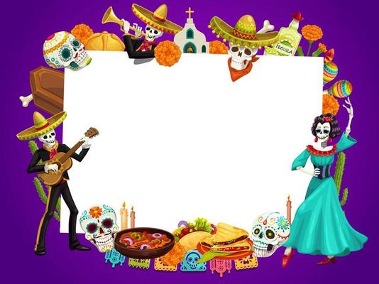 Day of Dead in Mexico, dancing woman man skeletons