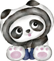 panda mignon aquarelle png