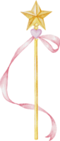 watercolor wand little princess png