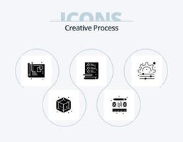 paquete de iconos de glifo de proceso creativo 5 diseño de iconos. . . bosquejo. engranaje. creativo vector