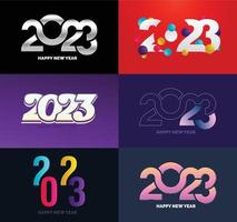 Big Collection of 2023 Happy New Year symbols Cover of business diary for 2023 with wishes vector