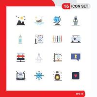 Set of 16 Modern UI Icons Symbols Signs for child feeder transport technology plug Editable Pack of Creative Vector Design Elements