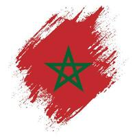 Vintage grunge texture professional Morocco flag vector