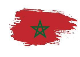 Paint brush stroke Morocco flag vector