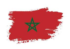 Thick brush stroke Morocco flag vector