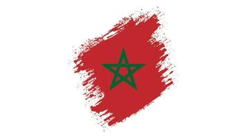 Morocco flag vector with brush stroke illustration