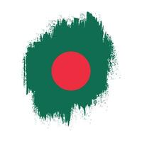 diseño de vector de bandera de bangladesh de estilo vintage