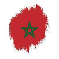 Splash texture effect Morocco flag vector