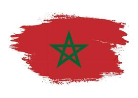 Hand paint Morocco flag vector