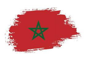 Hand drawn grunge brush stroke Morocco flag vector