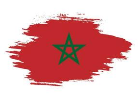 Vector grunge brush stroke Morocco flag vector