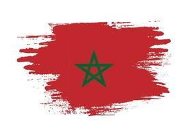 Brush stroke free Morocco flag vector