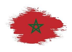 Thick brush stroke Morocco flag vector