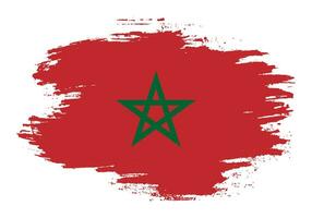 Faded distressed Morocco flag vector