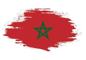 vector de bandera de marruecos de trazo de pincel abstracto