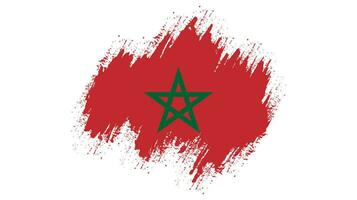 Creative Morocco grunge texture flag vector
