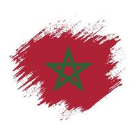 vector de bandera de marruecos de trazo de pincel grunge