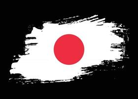 vector de bandera de japón de trazo de pincel grunge