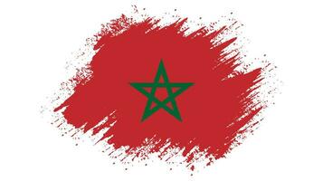 vector de bandera de marruecos de trazo de pincel gráfico