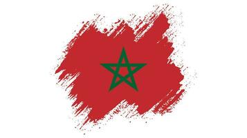 New creative Morocco grunge flag vector