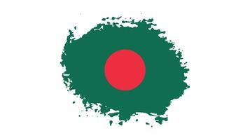Grunge paint brush stroke Bangladesh flag vector