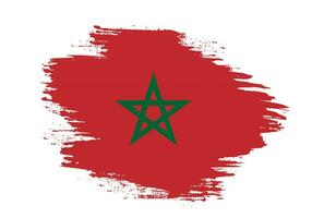 Vector paint brush stroke Morocco flag