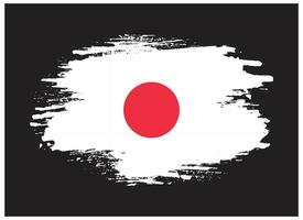 vector de bandera de japón de trazo de pincel grunge dibujado a mano