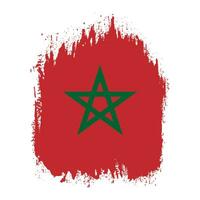 Splash grunge texture Morocco abstract flag vector