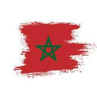 Morocco brush grunge flag vector