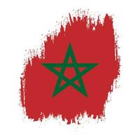 vector de bandera de marruecos de textura grunge angustiado profesional