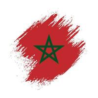 Flat Morocco grunge flag vector