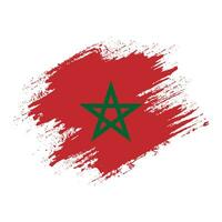 Hand paint Morocco grunge flag vector