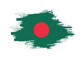 Paint ink brush stroke free Bangladesh flag vector