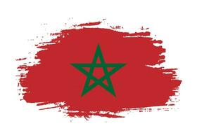 Creative Morocco grunge flag vector