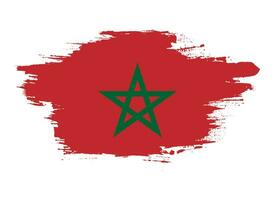 Vintage Morocco grunge flag vector