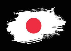 Paint ink brush stroke Japan flag vector