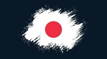 Ink paint brush stroke frame Japan flag vector