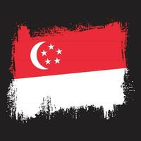 Creative Singapore grunge texture flag vector