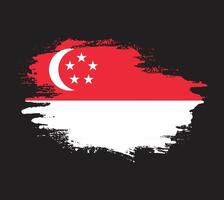 Vintage Singapore grungy flag vector